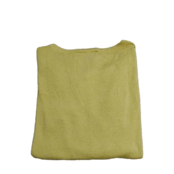 Ann Taylor Long Sleeve Pullover Top Faux Pearl Accent Yellow Women's Size S NWT - Picture 3 of 5